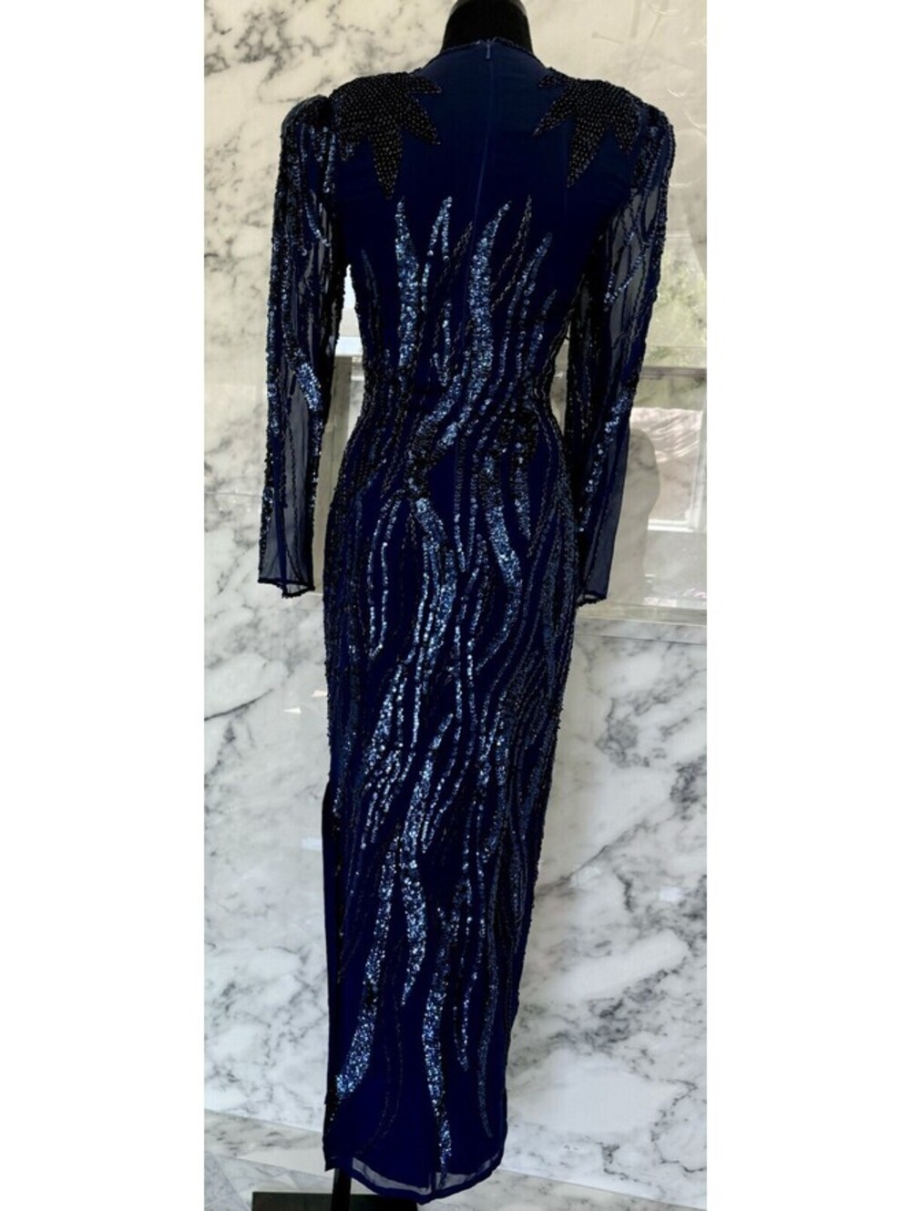 Buluchi Formal Party Cocktail Dress Vintage Sequins Embroidered Dress